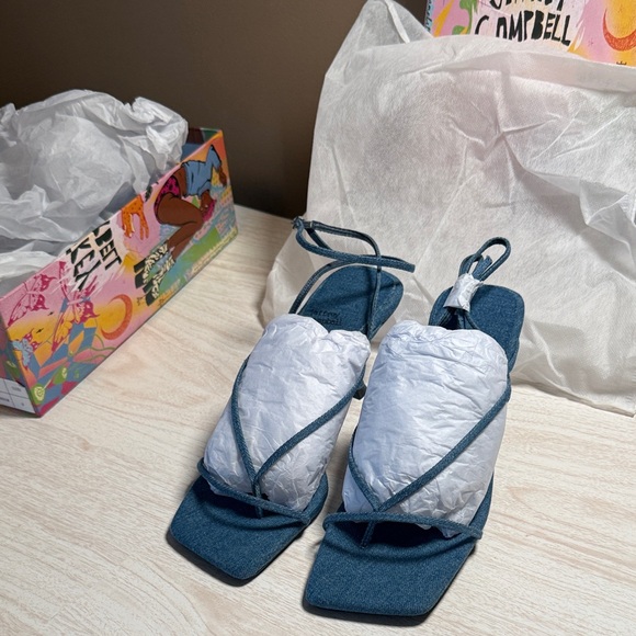 Jeffrey Campbell Jeffrey Campbell Women's Fluxx Sandal denim heel - Picture 7 of 8